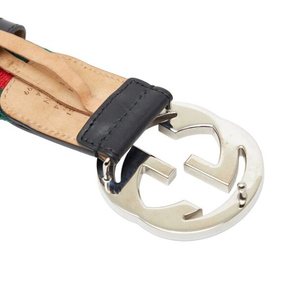 Gucci Belt 34 Multicolor Black Canvas Leather main image 5